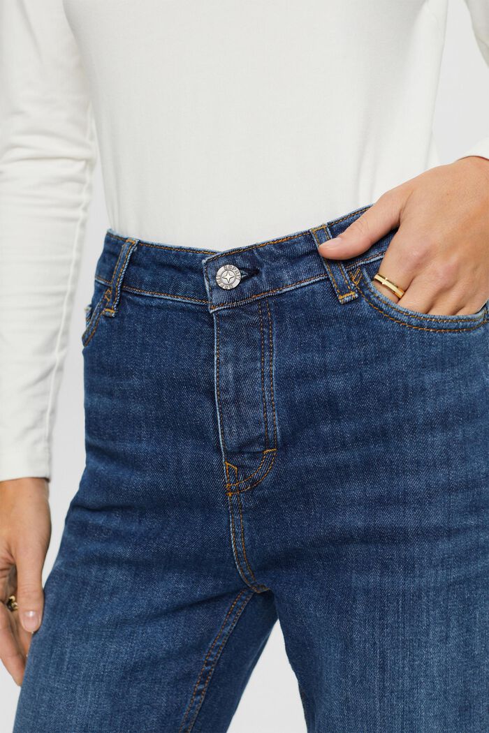 Jeans high-rise straight fit de estilo retro, BLUE DARK WASHED, detail image number 2