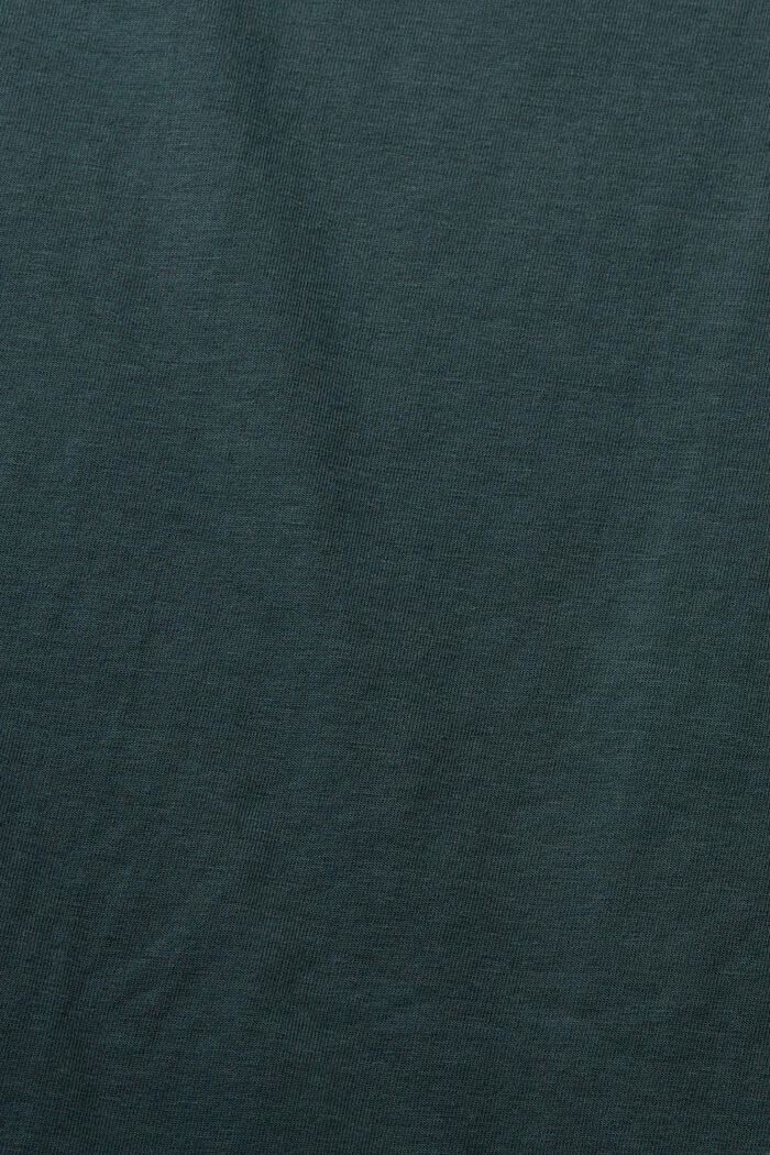 Camiseta de jersey con manga larga y tira ondulada, DARK TEAL GREEN, detail image number 4