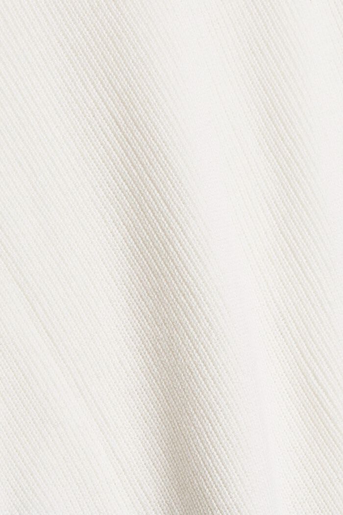 Cárdigan de punto acanalado en mezcla de algodón ecológico, OFF WHITE, detail image number 4