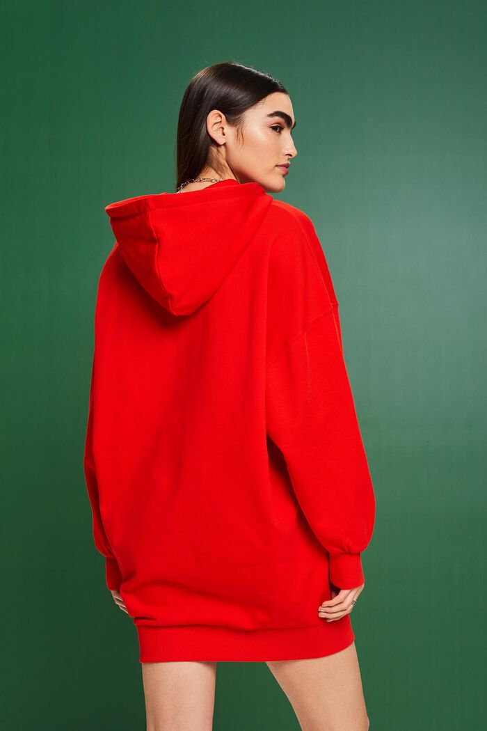 Vestido de sudadera oversize con capucha, RED, detail image number 2