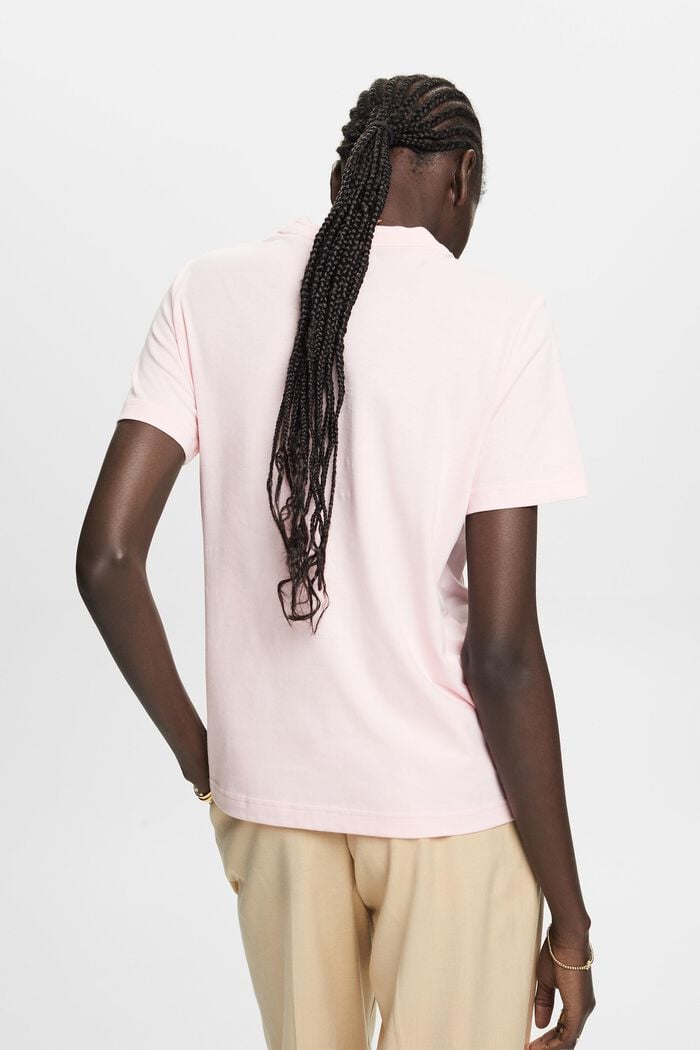 Camiseta con cuello redondo, 100% algodón, PASTEL PINK, detail image number 4