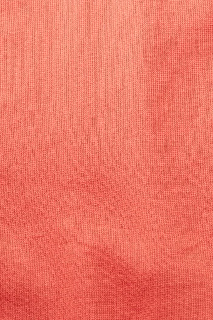 Camisa de corte ceñido con textura, 100% algodón, CORAL RED, detail image number 5