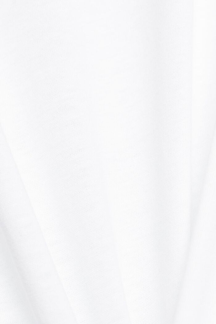 Camiseta de algodón con cuello redondo, WHITE, detail image number 5