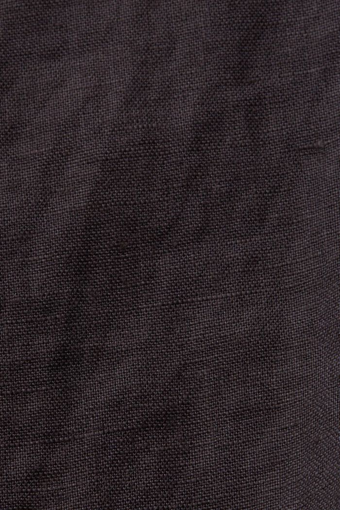 Camisa de lino con manga corta, DARK BROWN, detail image number 5