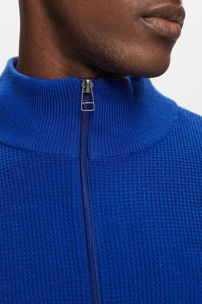 Jersey de algodón con cremallera, BRIGHT BLUE, detail image number 2