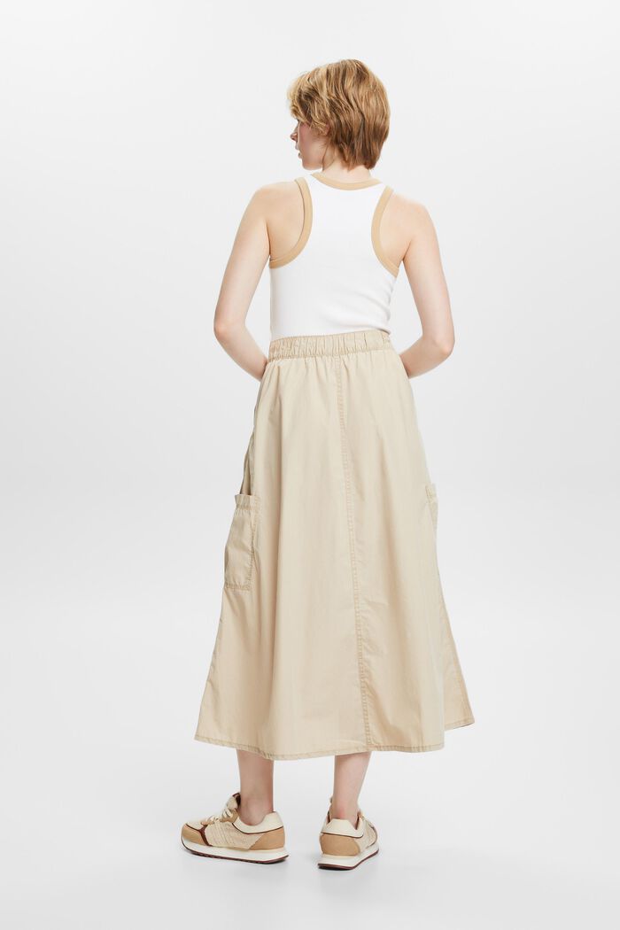 Falda sin cierre estilo cargo, 100 % algodón, SAND, detail image number 3