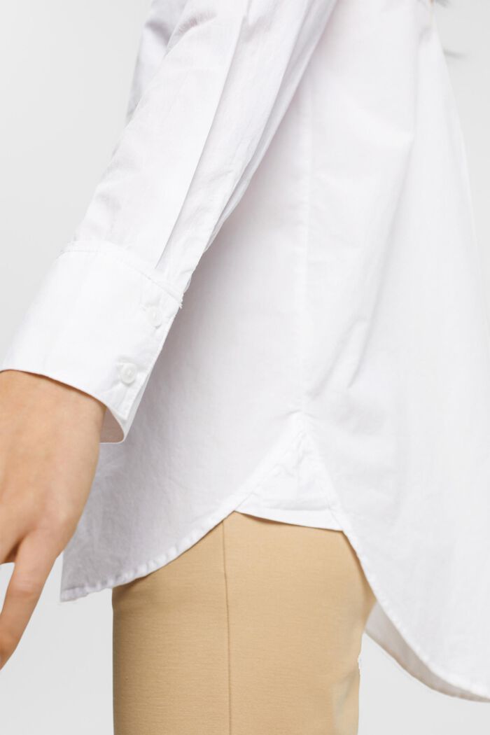 Blusa de algodón con bolsillo, WHITE, detail image number 4
