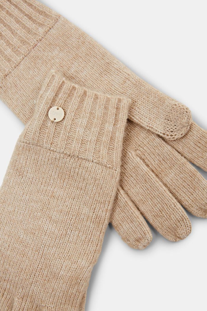 Gloves non-leather, BEIGE, detail image number 1