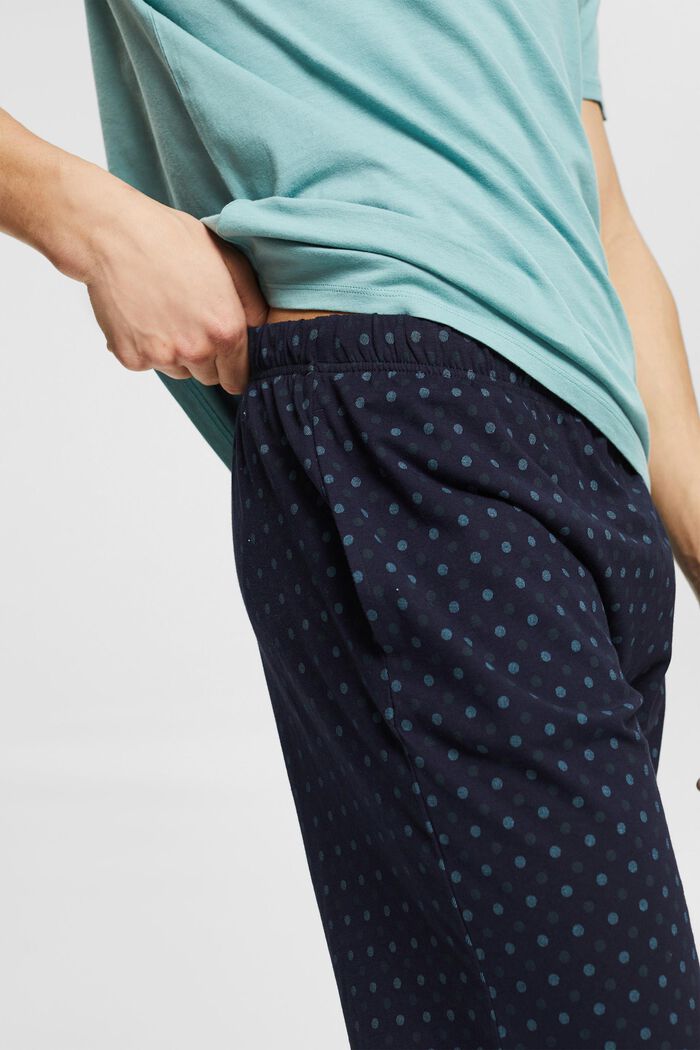 Pijama de algodón con pantalón corto, TEAL GREEN, detail image number 3