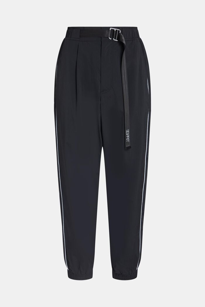 Pantalón deportivo de cintura alta con hebilla, BLACK, detail image number 4