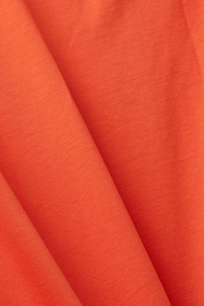Camiseta de corte holgado en algodón con estampado frontal, ORANGE RED, detail image number 4