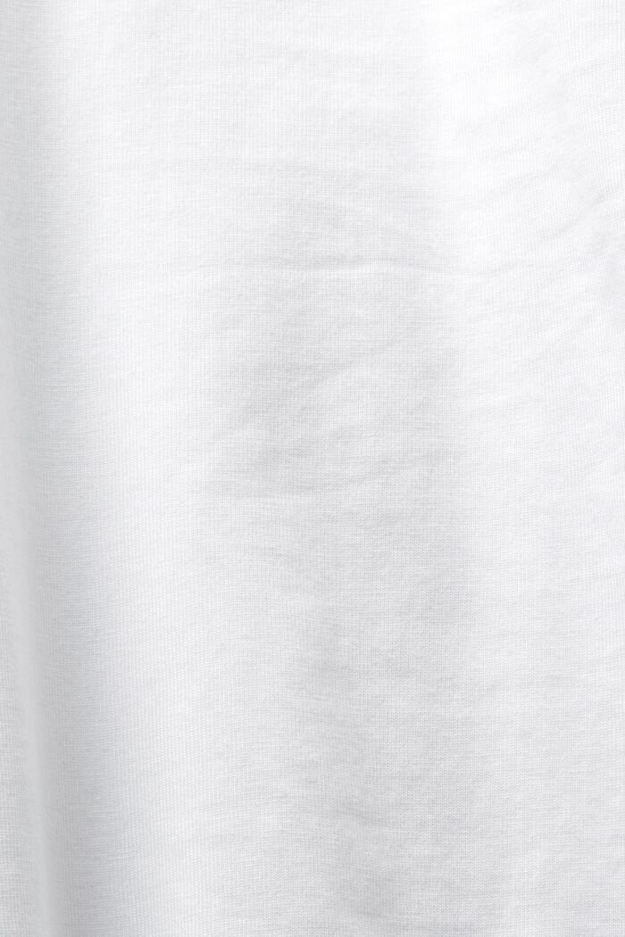 Camiseta de tejido jersey con cuello Henley, WHITE, detail image number 5