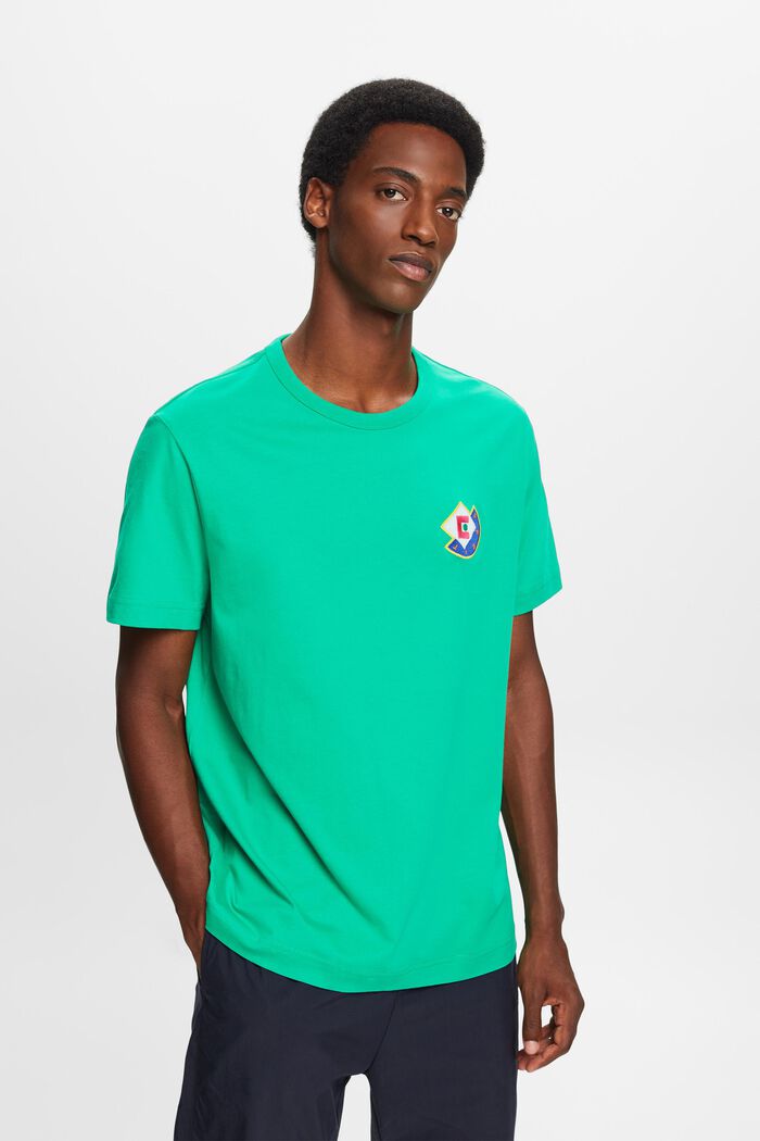 Camiseta con logotipo geométrico, GREEN, detail image number 2