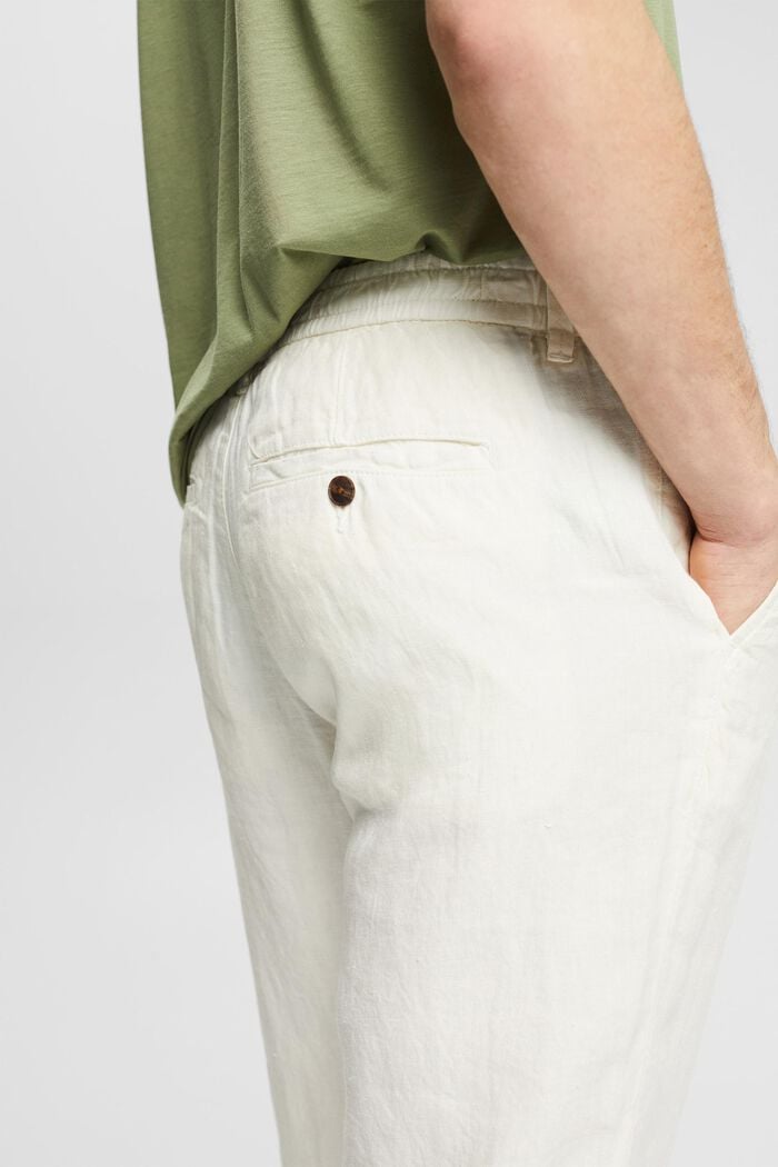 Pantalón en 100% lino, OFF WHITE, detail image number 5