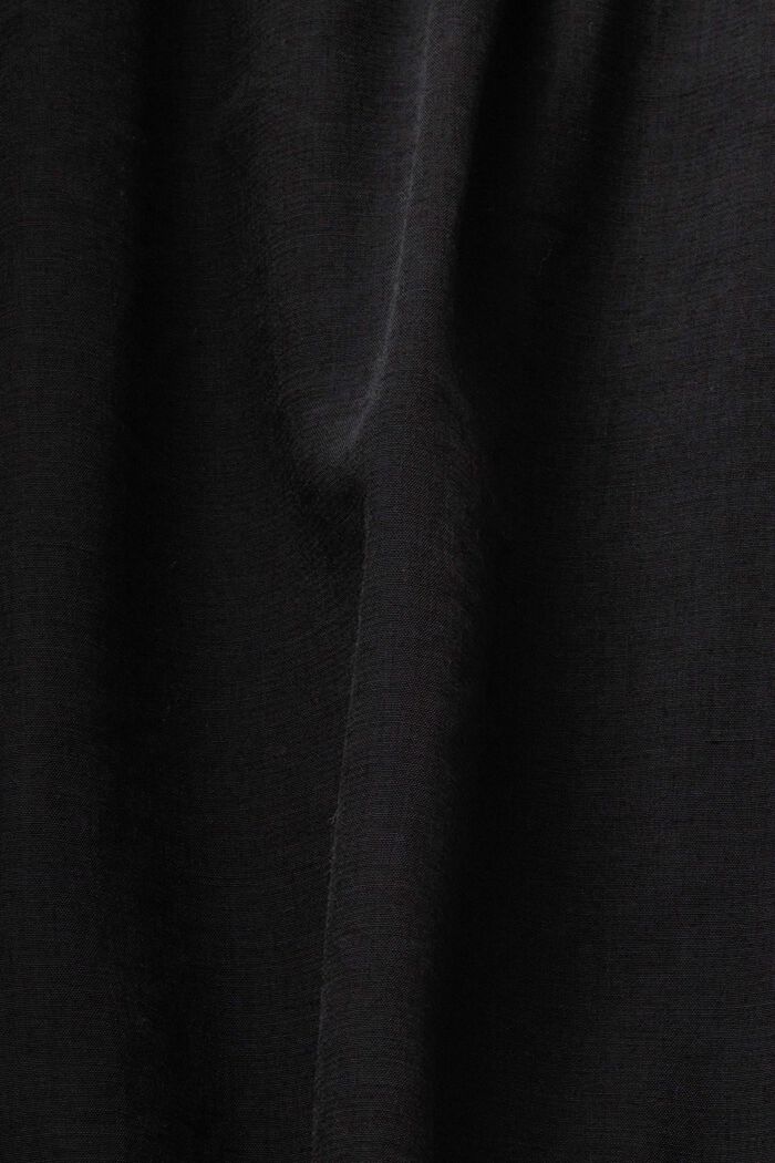 Blusa de manga corta con cuello en pico, BLACK, detail image number 4