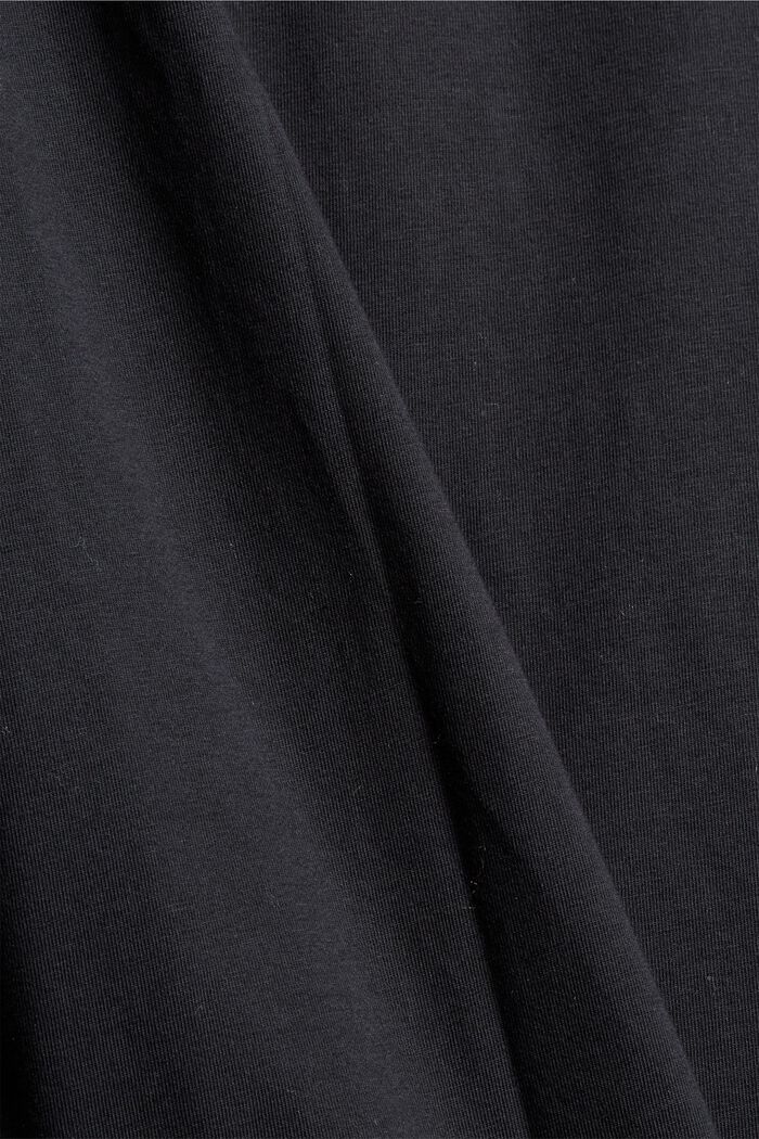 CURVY Camiseta de manga larga con cuello vuelto, algodón ecológico, BLACK, detail image number 4