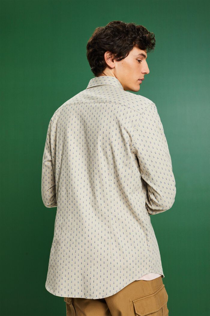 Camisa estampada de corte slim de sarga, PASTEL GREY, detail image number 2