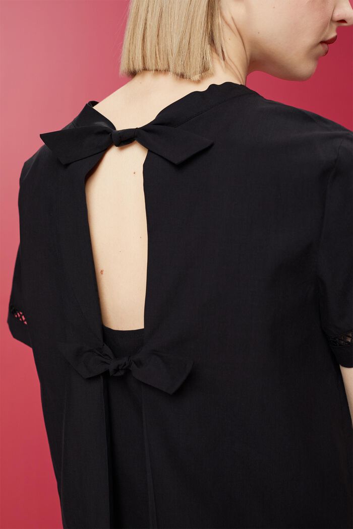 Blusa con diseño de espalda descubierta, TENCEL™, BLACK, detail image number 2