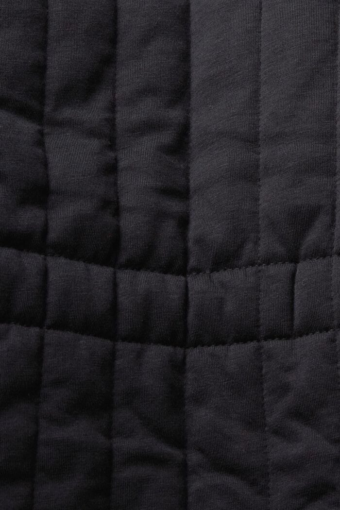 Cárdigan acolchado tipo sudadera con cinturón, BLACK, detail image number 4