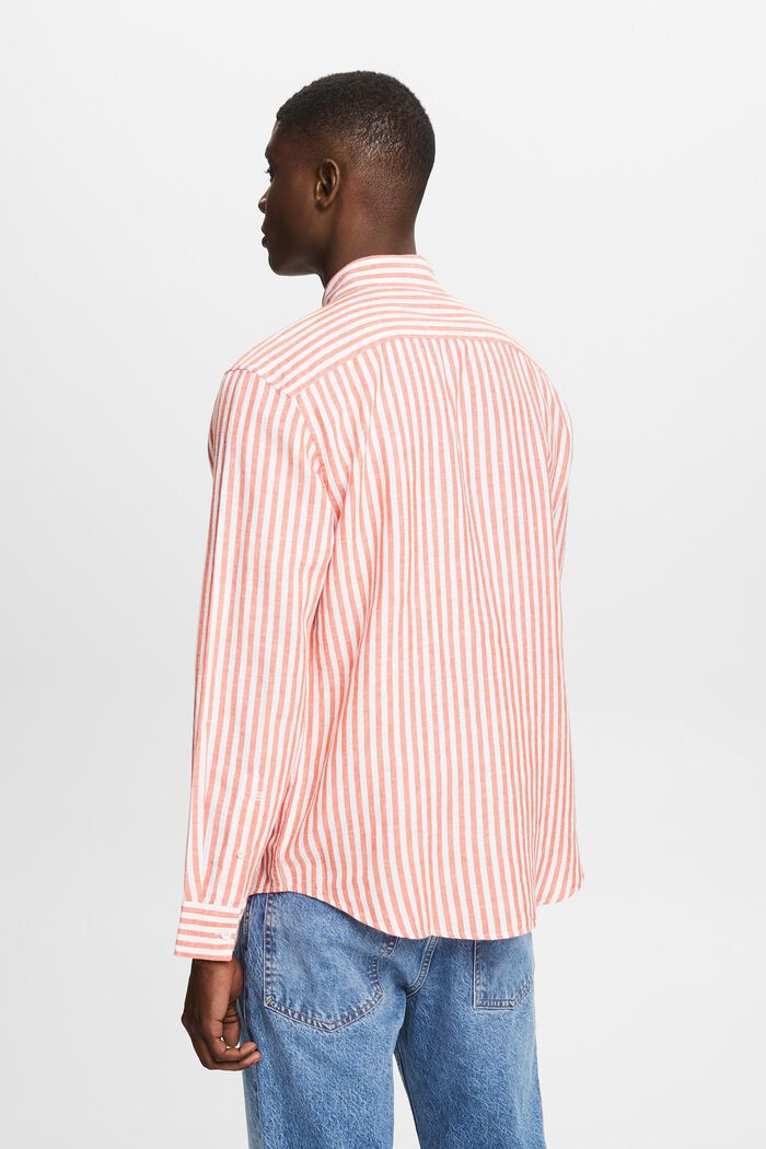 Camiseta de popelina de algodón a rayas, BRIGHT ORANGE, detail image number 2