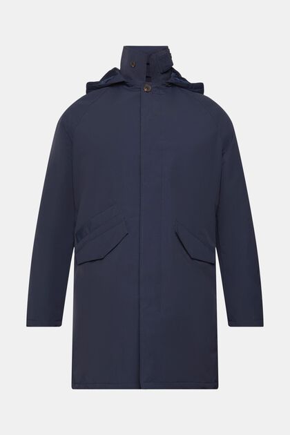 Parka con capucha separable, NAVY, overview