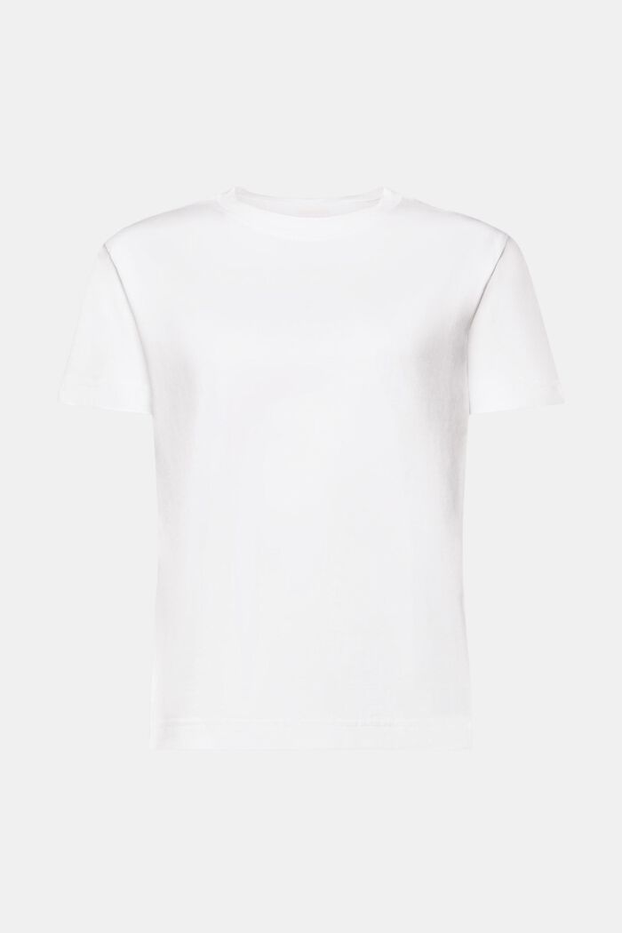 Camiseta de algodón pima con cuello redondo, WHITE, detail image number 6