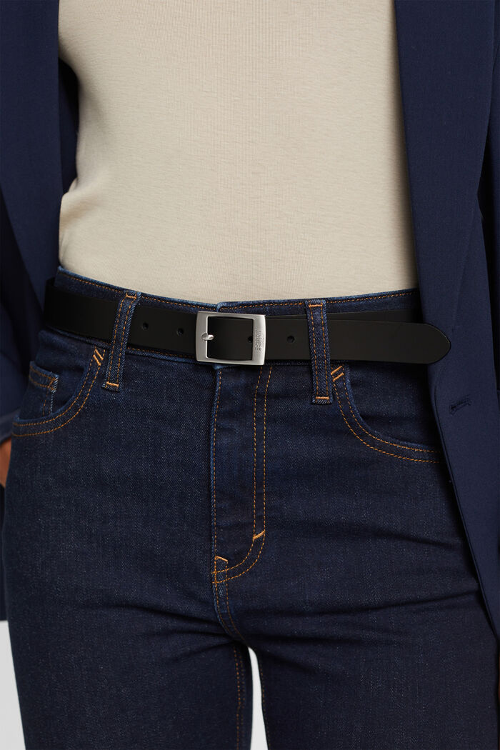 Cinturón de cuero, BLACK, detail image number 2