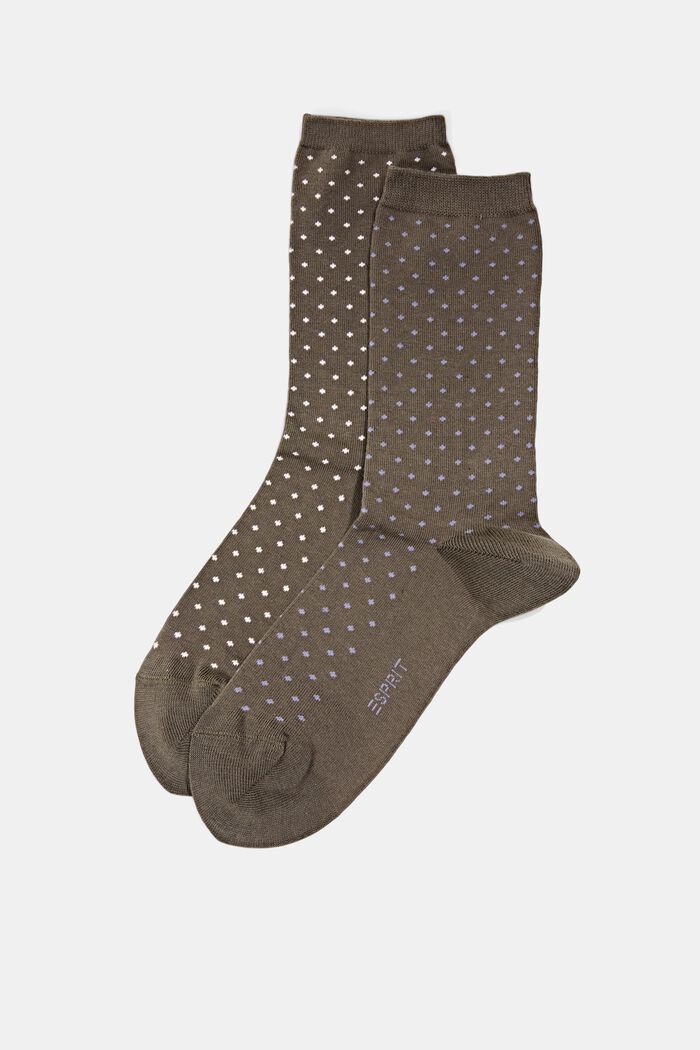 Pack de dos pared de calcetines hechos de algodón ecológico, MILITARY, detail image number 0