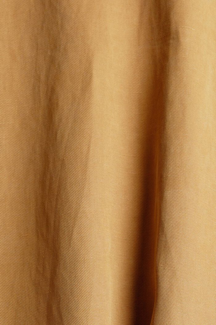 Con lino: vestido camisero con bolsillos en el pecho, OLIVE, detail image number 2