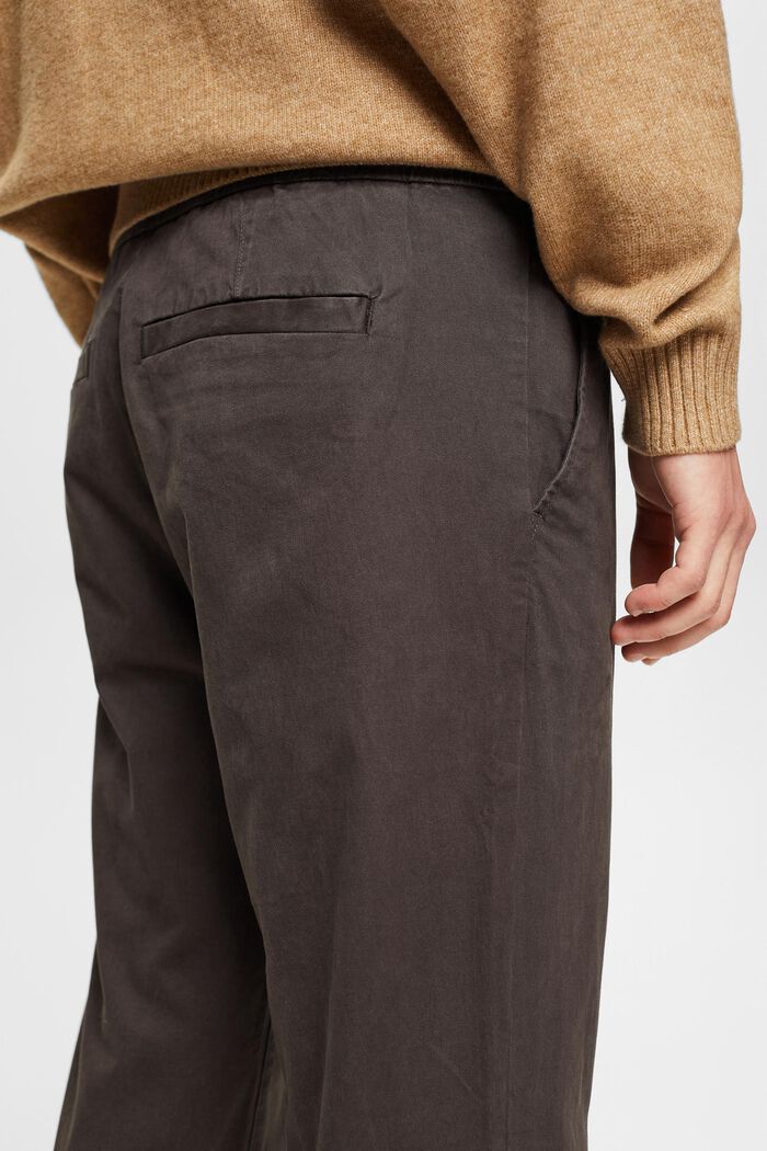 Pantalones chinos con cordón en la cintura, ANTHRACITE, detail image number 4