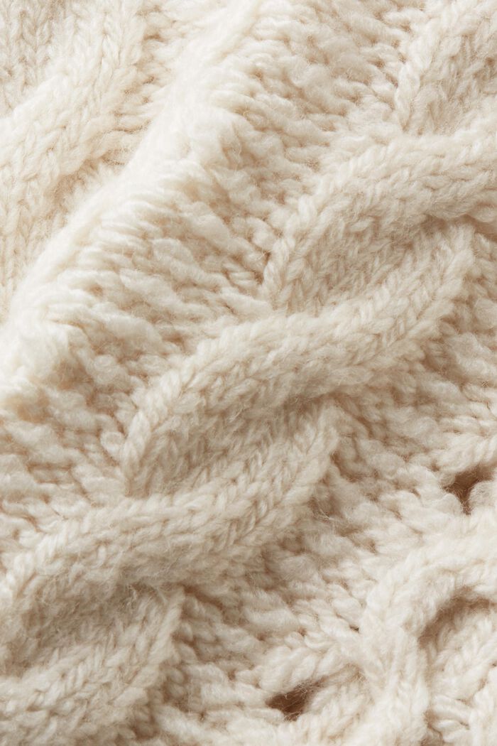 Jersey de punto trenzado en mezcla de lana, ICE, detail image number 6