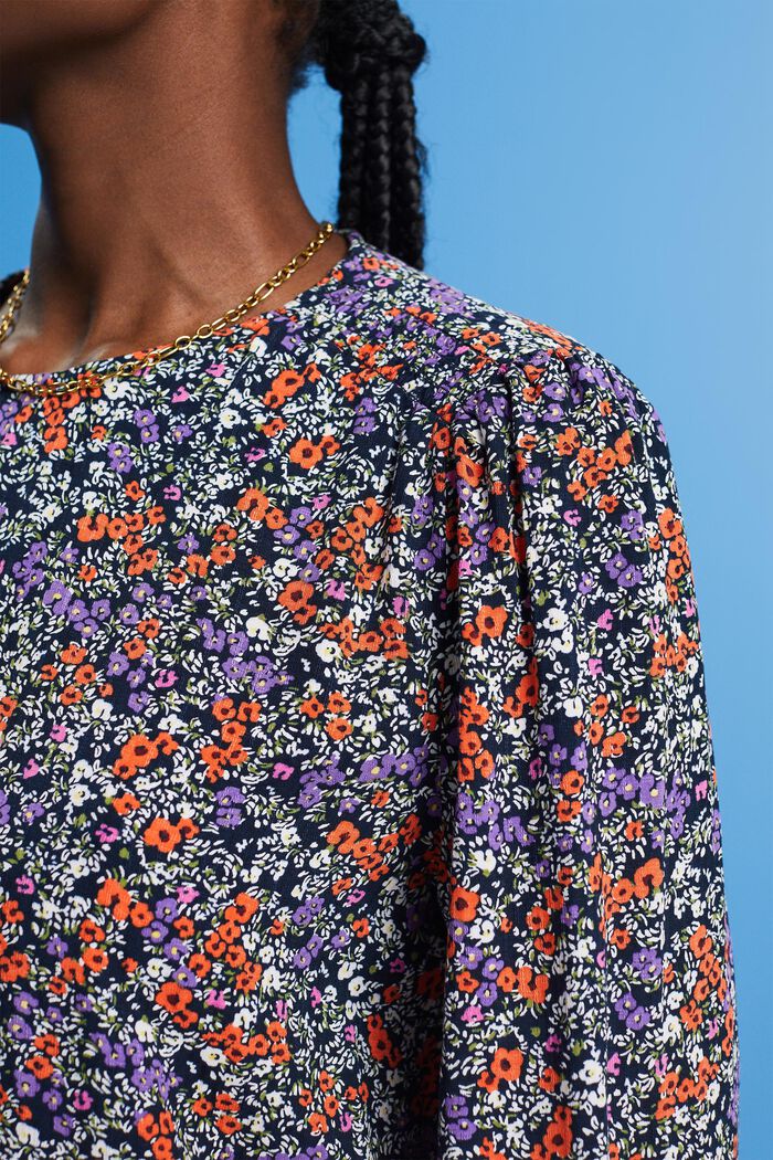 Blusa floral con mangas 3/4, NAVY BLUE, detail image number 2