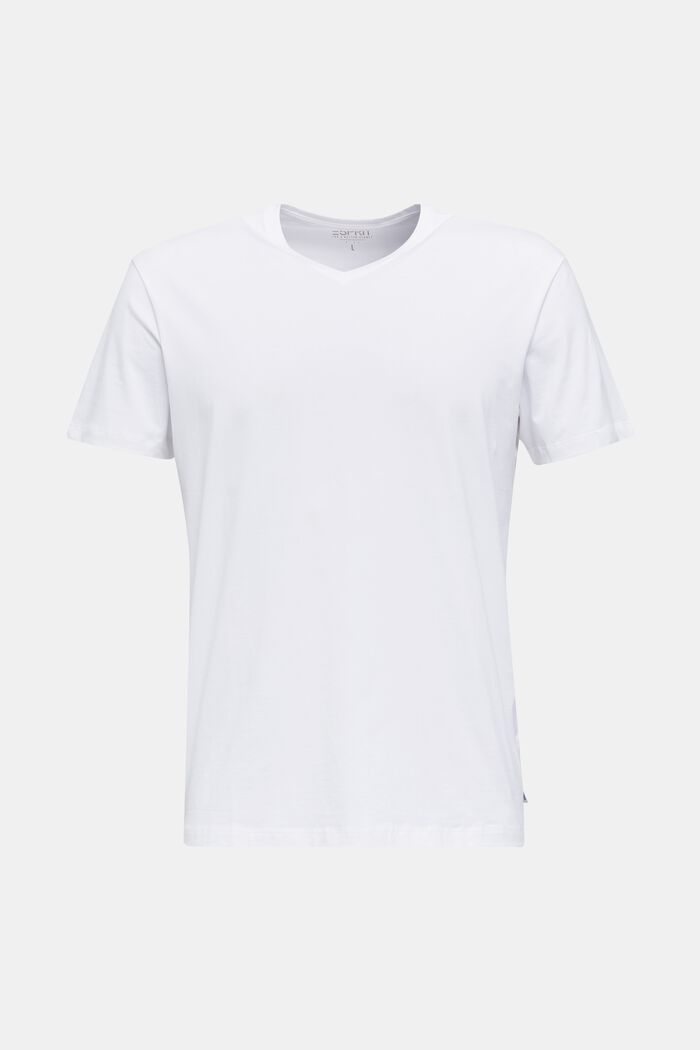 Camiseta de jersey en algodón elástico, WHITE, overview