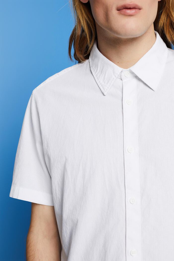Camisa de corte ceñido con textura, WHITE, detail image number 2
