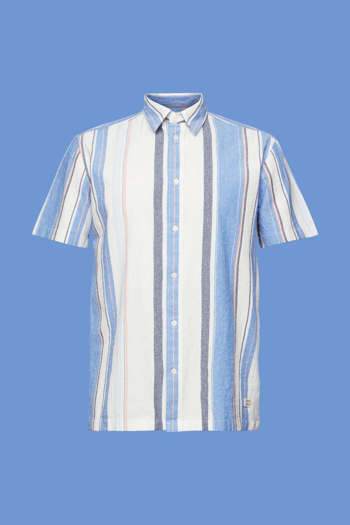 Camisa de manga corta a rayas, 100% algodón, BRIGHT BLUE, detail image number 6