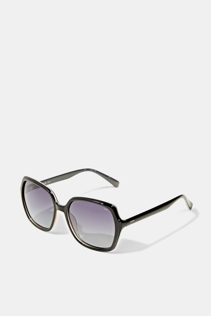 Gafas de sol de tendencia con cristales grandes, BLACK, overview