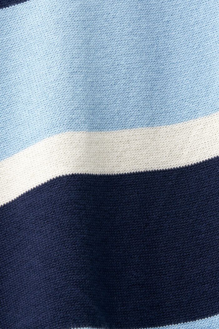 Polo de algodón con logotipo a rayas, BRIGHT BLUE, detail image number 5