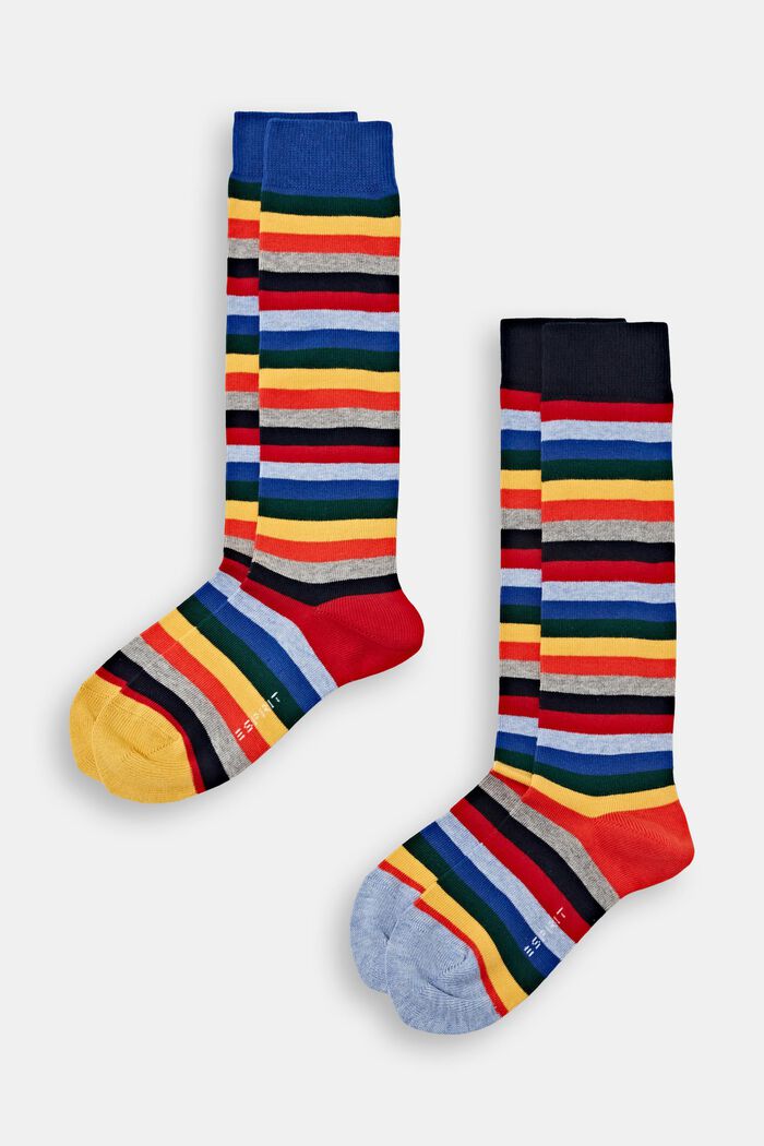Pack de dos pares de calcetines altos, algodón ecológico, MARINE, detail image number 1