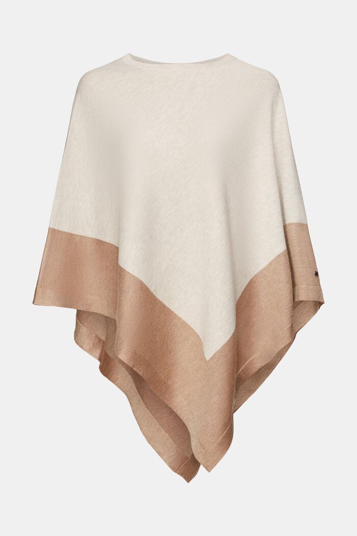 Poncho bicolor, LIGHT TAUPE, detail image number 0
