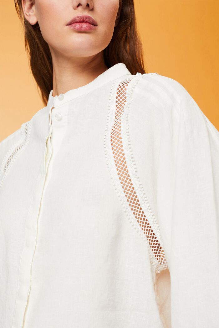 Blusa de lino, OFF WHITE, detail image number 2