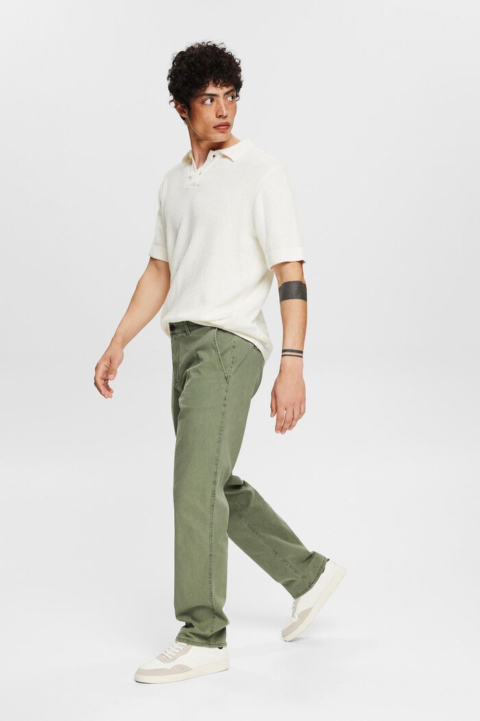 Pantalón chino de algodón, GREEN, detail image number 6