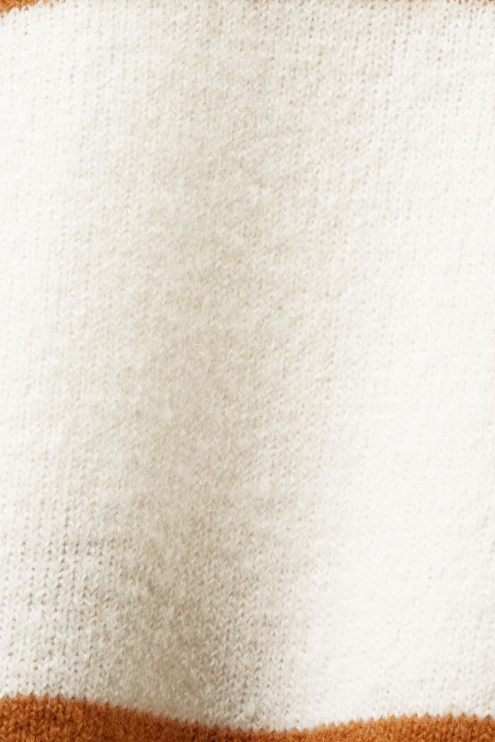 Jersey a rayas en mezcla de lana, CARAMEL, detail image number 5