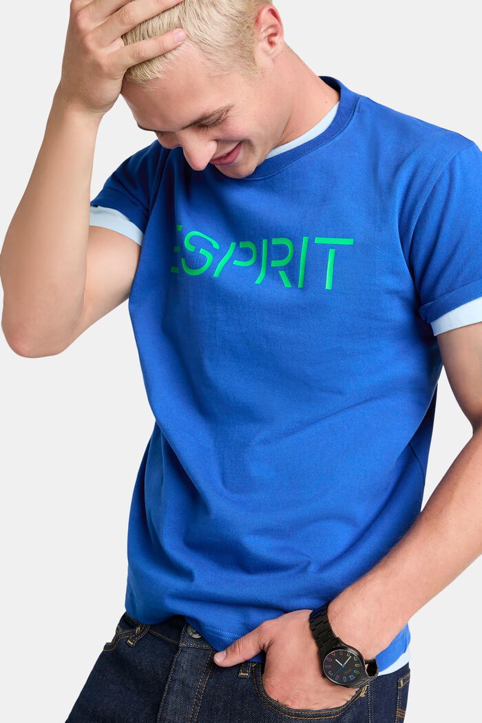 Camiseta unisex en jersey de algodón con logotipo, BRIGHT BLUE, detail image number 5
