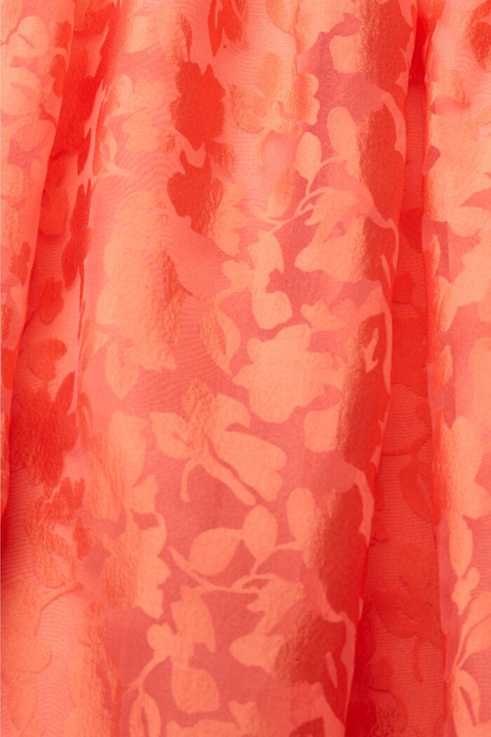 Reciclado: vestido de tul con diseño de flores, CORAL ORANGE, detail image number 4