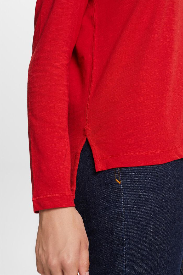 Camiseta de manga larga de jersey, 100% algodón, DARK RED, detail image number 2