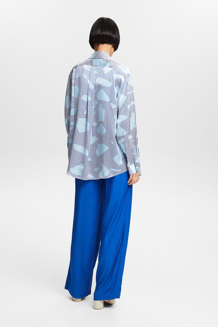 Pantalones anchos de sarga sin cierres, BRIGHT BLUE, detail image number 2