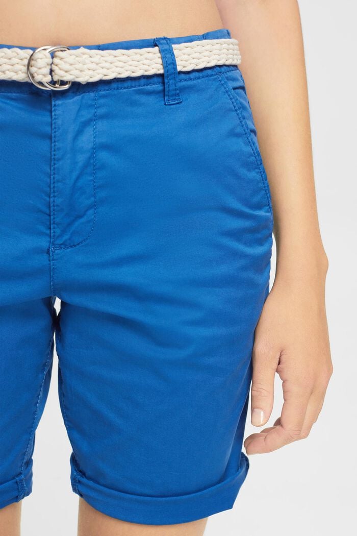 Pantalones cortos con cinturón trenzado, BLUE, detail image number 3