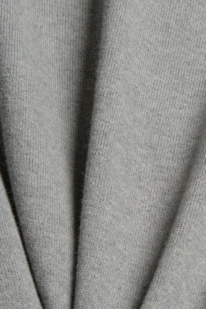 Con cachemir: jersey con cuello redondo, MEDIUM GREY, detail image number 4