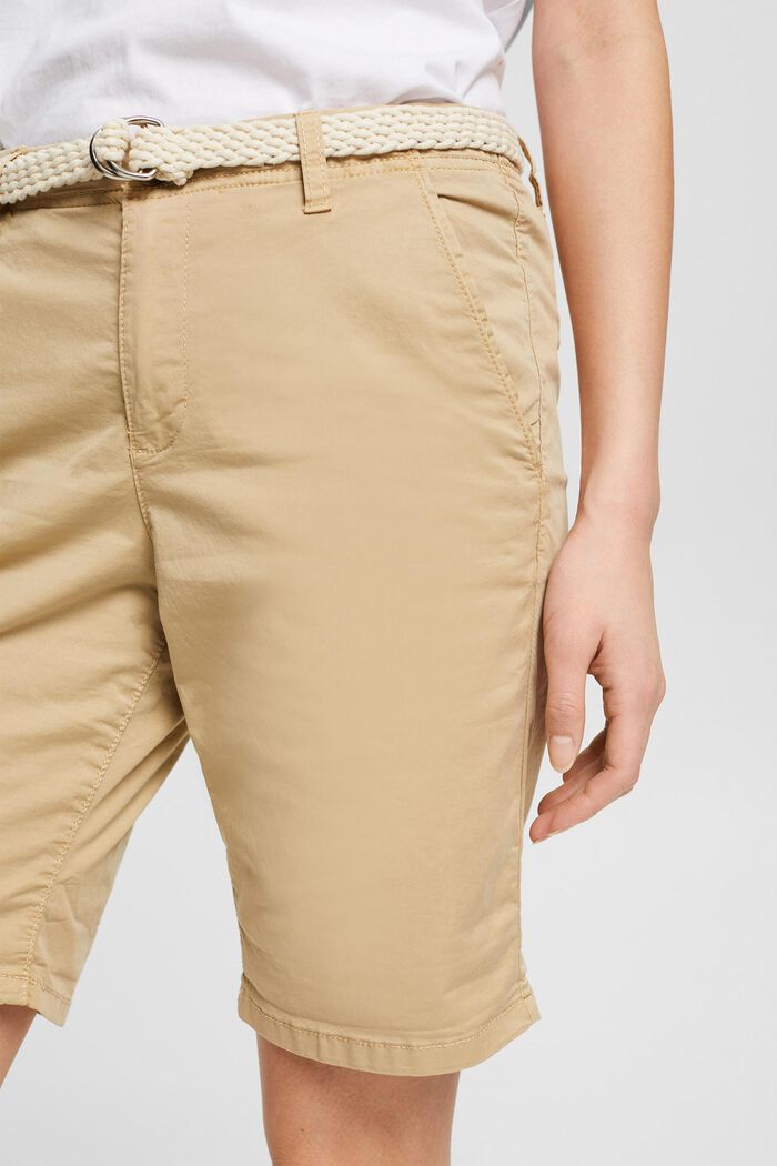 Pantalones cortos con cinturón tejido, SAND, detail image number 0