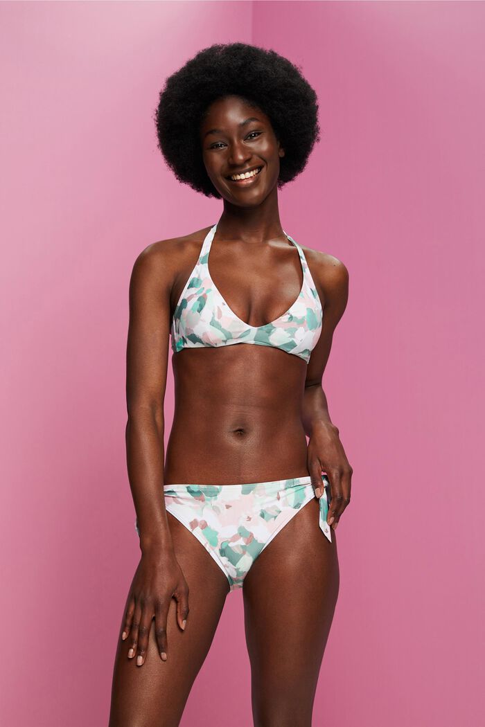 Braguita de bikini con lazadas, KHAKI GREEN, detail image number 0